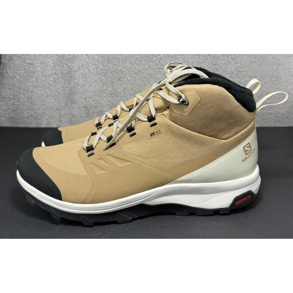 Salomon Outsnap CSWP Winter Boots Mens 11.5 Kelp Black Waterproof 414411